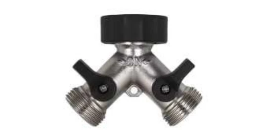 Brass Nickel-Plated 2-Way Hose Splitter