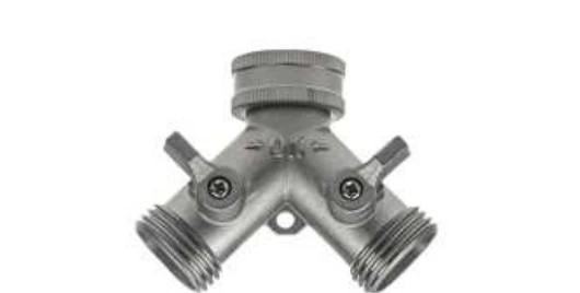 Brass Nickel-Plated 2-Way Hose Splitter
