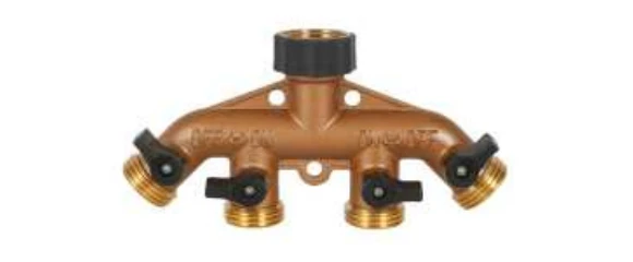 LH-3208 aluminum Aluminum 4-Way Hose Splitter
