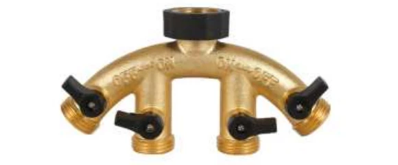 Brass 4-Way Hose Splitter