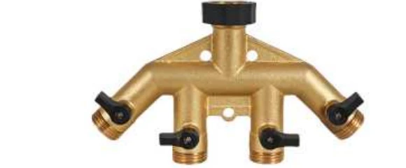 Brass 4-Way Hose Splitter