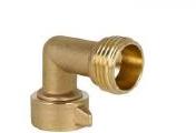 Machined brass elbow fitting with threaded connections